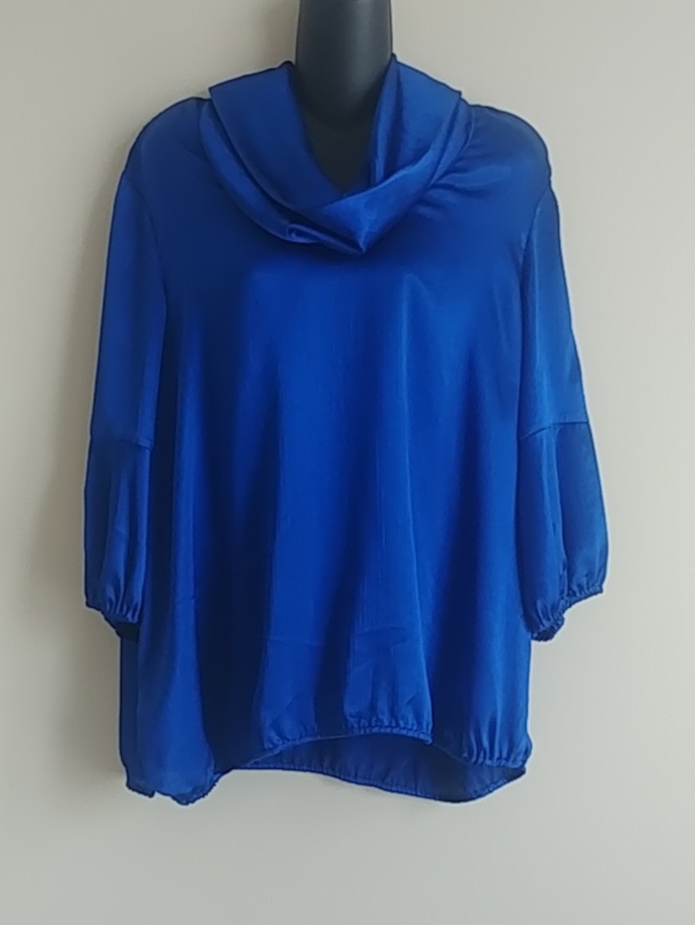 Jones New York Royal Blue Cowl Neck Top